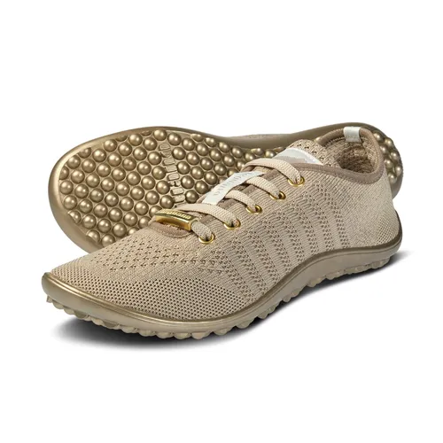 leguano go Sneaker: Gold in Größe 42 - Ultrabequeme Sneaker mit viel Platz für Zehen und Ballen, rutschfester und abriebfester Sohle, Made in Germany.