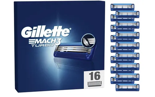 Gillette MACH3 Turbo Rasierklingen – 16 Originalklingen - Hochwertige Rasierklingen für ein sanftes und gründliches Rasiererlebnis. Kompatibel mit Gillette Mach3, ideal für den täglichen Gebrauch.