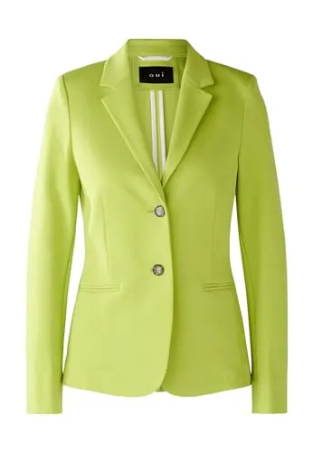 Oui Damen Blazer CLOYEE - Eleganter Heavy Jersey Blazer - Blazer für Damen, tailliert geschnitten mit V-Ausschnitt und Reverskragen, perfekt für Business, Freizeit oder festliche Anlässe.