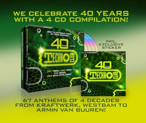 Years Techno Club 40 - Die besten Hits der letzten 40 Jahre - Musik-CDs mit einer einzigartigen Auswahl an zeitlosen Techno-Klassikern, perfekt für jeden Fan der elektronischen Musik.