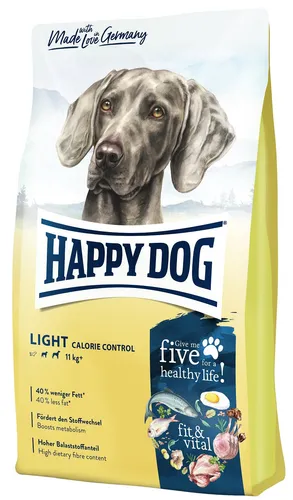 Happy Dog Supreme Fit & Vital Light Calorie Control Hundefutter 12 kg - Hundefutter für übergewichtige Hunde, mit reduzierter Kalorienzahl und wertvollen Nährstoffen für Vitalität und Fitness.