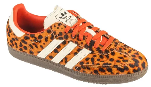Adidas Samba OG Leopard Print Orange Preloved Red EUR 42 2/3 - Adidas Samba OG Leopard Print Orange – Ein Sneaker mit auffälligem Leopardenmuster, der Retro-Style und urbanen Flair vereint. Bequem und vielseitig kombinierbar, ideal für Sneaker-Fans, die ein Statement setzen wollen.