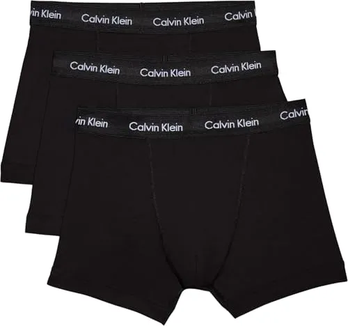 Calvin Klein Underwear Trunk 3 PACK - Uni Schwarz mit Logoschriftzug - Herrenunterhosen in L, eng anliegend und aus hochwertiger Baumwolle für optimalen Tragekomfort, ideal für den täglichen Gebrauch.