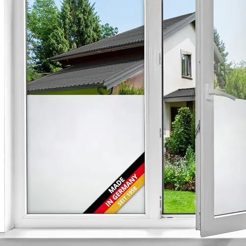 d-c-fix Fensterfolie Frost - 45 cm x 1,5 m – statische Sichtschutzfolie mit modernem Muster für Glasflächen – selbsthaftend, blickdicht, dekorativ