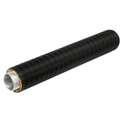 raik Therm Flex Aluflexrohr isoliert für Außenluft-Anschluss Ø 100 mm Länge 0,75 m schwarz doppelwandig Aluminium mit Wärmedämmung zur Frischluftzufuhr bei Kaminöfen und Kamineinsätzen