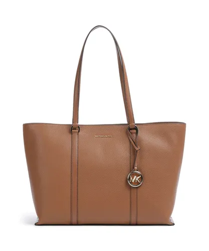 Michael Kors Temple Shopper - Damen Handtasche in Braun - Elegante Michael Kors Temple Shopper aus genarbtem Rindsleder, ideal für den täglichen Gebrauch und stilvolle Aufbewahrung.