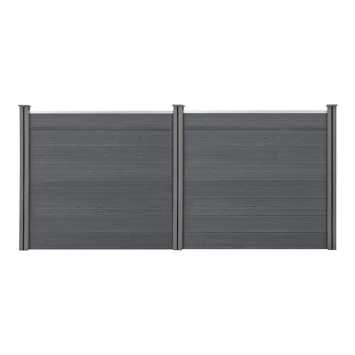 neu.holz WPC Gartenzaun Grau 165x314cm - Dekorativer Sichtschutz-Zaun aus langlebigem WPC, wasserfest und stabil. Ideal für Garten und Grundstücksbegrenzung, einfach aufzubauen.