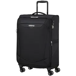 American Tourister SUMMERRIDE Spinner M EXP TSA black - Robuster Reisekoffer - Trolley aus strapazierfähigem Material mit TSA-Schloss für sicheres Reisen und ideal für Kurzreisen oder Wochenendausflüge.