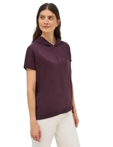 Cecil Damen Materialmix Kapuzenshirt - Stylisches Kapuzenshirt für Damen mit Kurzarm und Tunnelzug, ideal für lässige Outfits. Die angeraute Vorderseite und der Viskose-Stretch sorgen für hohen Tragekomfort.