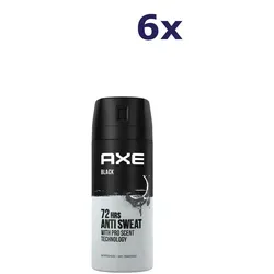 6x Axe Deospray – Black Dry 150 ml - 6er Pack Axe Deospray – Black Dry, bietet langanhaltenden Schutz und frischen Duft für den ganzen Tag. Ideal für den aktiven Lebensstil.