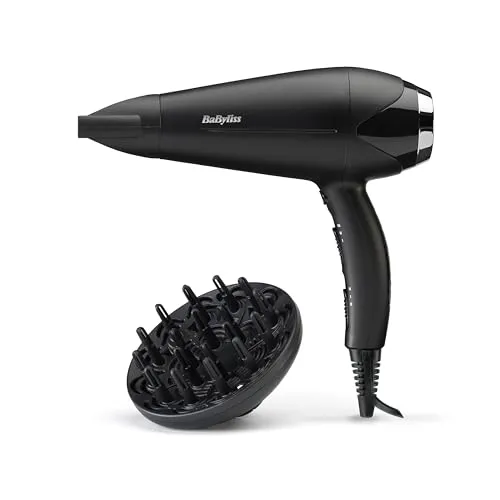 Babyliss Haartrockner Turbo Smooth 2200 - 2200 W - Haartrockner mit 2200 W, Ionen-Technologie und Keramikbeschichtung für geschmeidige Ergebnisse. Inklusive Diffusor und Zentrierdüse für professionelle Styling-Optionen.