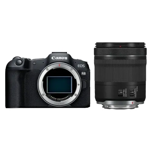 Canon EOS R8 + RF 24-105mm f4-7,1 IS STM - Digitalkamera mit hervorragender Vollformat-Qualität, ideal für kreative Fotografen. Inklusive RF 24-105mm Objektiv für vielseitige Aufnahmen und beeindruckendes Bokeh.