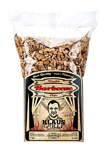Axtschlag Räucherchips Klaus grillt, 1000 Gramm sortenreine Räucherspäne für besondere Rauch- und Geschmackserlebnisse, für alle Grills & Smoker