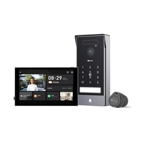 EZVIZ 4K Türsprechanlage HP7 Pro mit Touchscreen - Video-Türklingel mit 4K-Auflösung, Gesichtserkennung und 7-in-1-Entsperrmethoden für maximale Sicherheit und Benutzerfreundlichkeit.