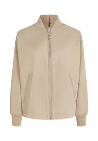 Tommy Hilfiger Damen Bomberjacke Casual Nylon Dünn, Beige (Sandalwood) - Funktionsjacken mit Tommy Hilfiger Branding, stylischem Design und zwei praktischen Einschubtaschen für den perfekten Look.