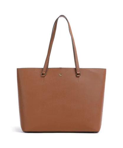 Lauren Ralph Lauren Karly Large Shopper - Elegante braune Handtasche - Handtasche aus fein genarbtem Rindsleder, geräumig und stilvoll, perfekt für den Alltag oder besondere Anlässe.