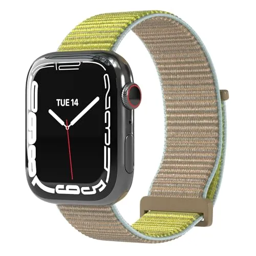 EAZY CASE Ersatzarmband kompatibel mit Apple Watch 42mm 44mm 45mm 46mm 49mm verstellbares Wechselarmband aus Nylon Loop für Apple Watch Serie 9 8 7 6 5 4 3 2 1 SE Ultra für Damen Herren Taupe