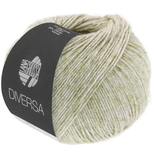 LANA GROSSA Diversa | Leichtes Baumwoll-Mischgarn mit zartem Melange-Effekt | Handstrickgarn aus 74% Baumwolle & 26% Viskose | 50g Wolle zum Stricken & Häkeln | 210m Garn FB 7