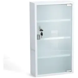 Zeller Present Medizinschrank, Weiß, Metall, 3 Fächer - Bad-Hängeschränke mit 3 praktischen Fächern, ideal für die übersichtliche Aufbewahrung von Medikamenten und Pflegeprodukten im Badezimmer.
