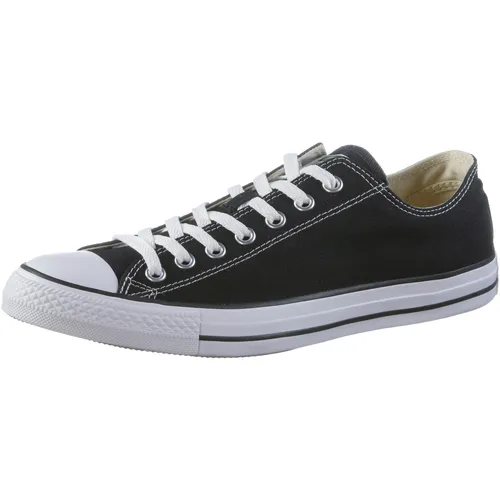 CONVERSE Chuck Taylor All Star Sneaker Herren - Klassischer Lowcut in Schwarz, Größe 44 - Schuhe: Robuste Freizeitschuhe aus Textil mit Belüftungsösen und Gummi-Außensohle für optimalen Komfort und Langlebigkeit.