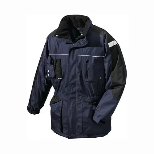 teXXor Winterparka Aalborg - gefütterte Regen Arbeitsjacke 3XL, marine - Arbeitskleidung & Uniformen, wind- und wasserdicht mit warmem Futter und Reflexstreifen für erhöhte Sichtbarkeit, ideal für kühle Arbeitsbedingungen.