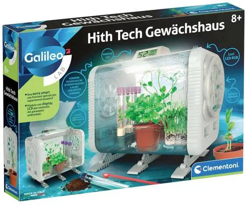 Clementoni Galileo High Tech Gewächshaus (59406) - interaktives Naturexperiment, fördert das Verständnis für Botanik und nachhaltige Entwicklung