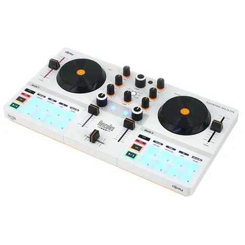 Hercules DJ Control Mix Ultra B-Stock - B-Stock DJ Controller mit integriertem Akku, Bluetooth-Konnektivität und Musikstreaming über TIDAL/SoundCloud. Ideal für mobile DJs, inklusive Zubehör und voller Garantie.