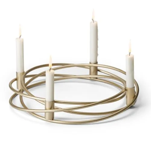 PHILIPPI Adventskranz Kerzenhalter BERGAMO - Eleganter Adventskranz aus pulverbeschichtetem Stahl, ideal für Kerzen mit 2 cm Durchmesser. Verleiht festliche Stimmung und eignet sich auch für andere Feierlichkeiten.