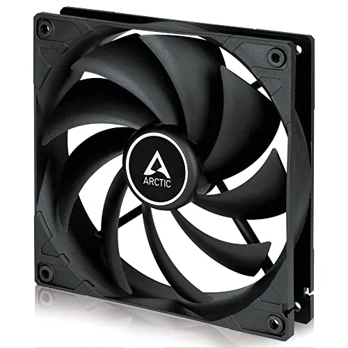 ARCTIC F14 Silent - Besonders leiser 140 mm Gehäuselüfter, Case Fan mit Standardgehäuse, nahezu lautlos, Push- oder Pull Konfiguration möglich, 800 U/min. - Schwarz