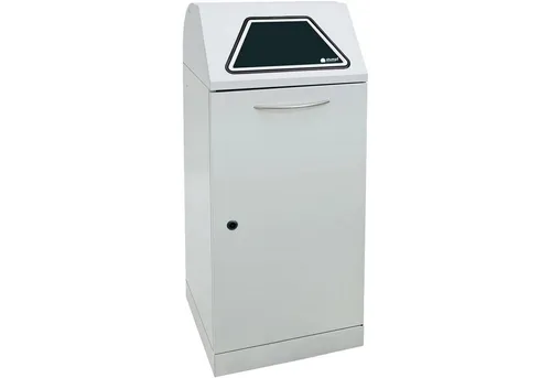 Kaiserkraft Wertstoffsammler 120 l mit Einwurfklappe - Robuster Wertstoffsammler mit handbetätigter Einwurfklappe und 120 l Volumen. Ideal für Innen- und Außenbereiche, bietet eine geräuschlose Schließung und zusätzliche Sicherheit durch abschließbare Flügeltür.