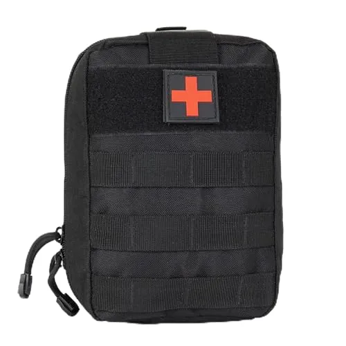 YOCOOL Militärische Taktische First Aid Kit Tasche MOLLE Pouch Medical Tasche Notfallbox Survival Ausrüstung Camping im Freien für Wandern Camping Airsoft Reisen Schwarz