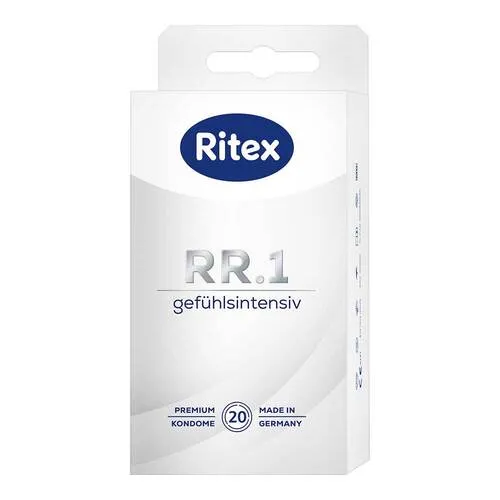Ritex RR.1 Kondome 20 St - Kondome für intensive Gefühle, hauchzart und mit gefühlsaktivem Gleitfilm für ein 100 % natürliches Gefühlserlebnis.