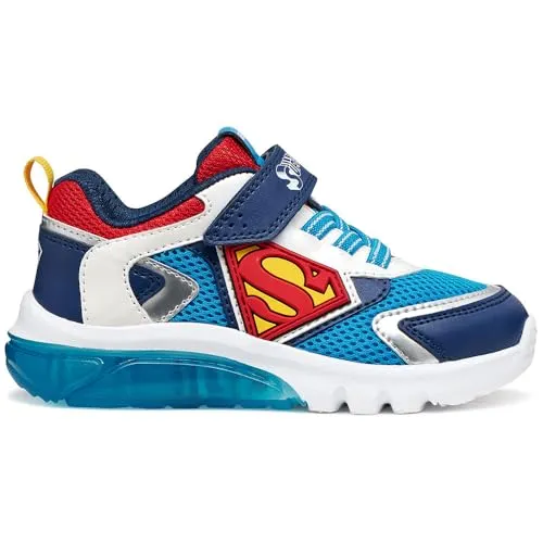 Geox JUNIOR Boy J CIBERDRON Sneakers LT Blue/RED 26_EU - Modische Sneakers für Jungen, atmungsaktiv und bequem, ideal für den täglichen Gebrauch.