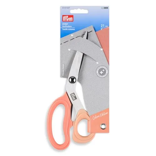 Prym 610537 Stoffschere 21 cm mit Micro Serration - Präzise Stoffschere mit spezieller Mikroverzahnung für exakte Schnitte. Ideal für Nähen, Patchwork und DIY-Projekte. Ergonomischer Griff für komfortables Arbeiten und langlebige Klingen für perfekte Ergebnisse.