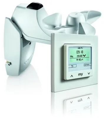 Somfy Soliris Smoove Uno Pure White Kit (1818318) - Steuerung für verdrahtete Antriebe, bietet automatische und manuelle Funktionen. Großes Display mit Hintergrundbeleuchtung für einfache Bedienung.