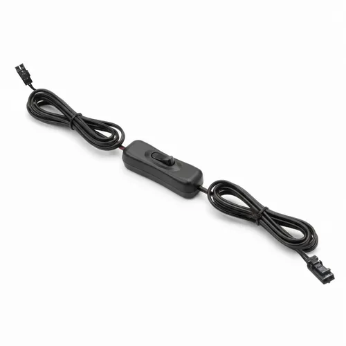 LED Handschalter 12–24 V DC, 2-poliger Kabelschalter max. 3 A, schwarz