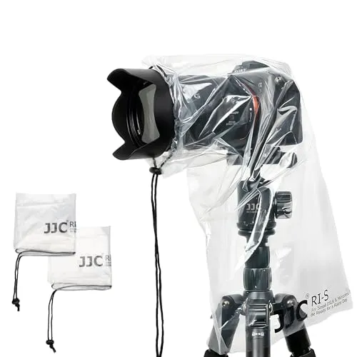 JJC RI-S Einweg-Regenschutzhülle für DSLR-Kamera - 2 STK., transparent, schützt effektiv vor Regen, Staub und Schlamm