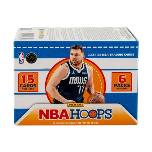 NBA 2024/25 Panini Hoops Blaster Schachtel 90 Karten - Sport Sammelkarten, enthält 90 Karten der NBA 2024/25 Saison und ist ideal für Sammler und Basketballfans.