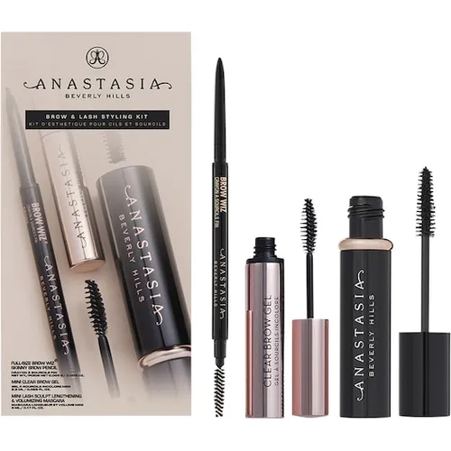 Anastasia Beverly Hills Augenbrauenfarbe Brow & Lash Styling Kit Soft Brown - Augenbrauen-Make-up Set mit Full-Size Brow Wiz, Mini Clear Brow Gel und Mini Lash Sculpt Mascara für perfekte Augenbrauen und Wimpern.