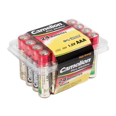 Camelion 11102403 - 24 Stück Plus Alkaline AAA Batterien, 1250 mAh Kapazität, leistungsstark und langlebig für elektronische Alltagsgeräte