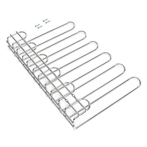Emuca Unterstützung Für 5 Zeilen Supra Silber - Praktischer Glashalter aus verchromtem Stahl, ideal zur optimalen Nutzung Ihres Küchenschranks und zur Organisation von Gläsern. Einfach zu installieren und perfekt für Wein, Champagner und Cocktails.