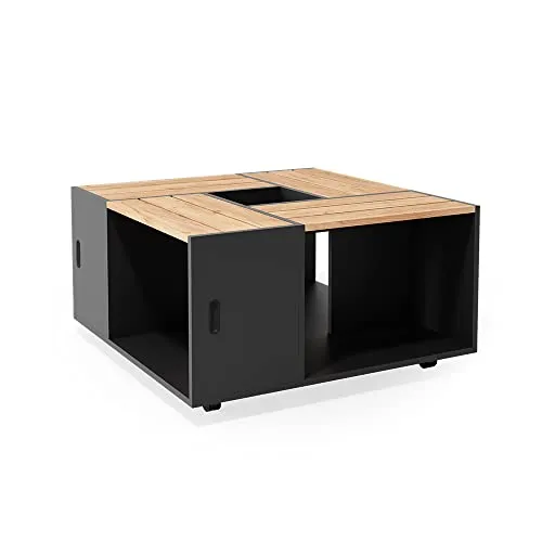 Vicco Couchtisch Anton, Anthrazit/GoldCraft Eiche, 80 x 80 cm - Eleganter Couchtisch in Anthrazit und GoldCraft Eiche, mit praktischen Rollen und kratzfester Oberfläche – ideal für stilvolle Wohnzimmer.