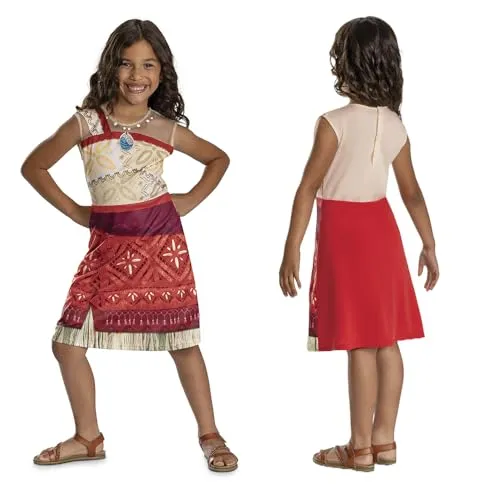 Disguise 173319M-EU Moana Basic Plus Kleid (EU) - Verwandle dein Kind in Moana: Dieses lizensierte Kostüm bietet ein authentisches Design und hohen Tragekomfort für stundenlangen Spielspaß. Ideal für jedes Fest!