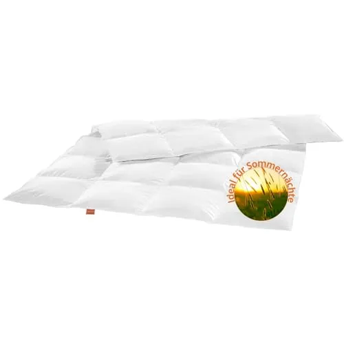 Sleepling Ultra leichte Sommer Daunendecke 135x200 cm - Leichte Sommerbettdecke aus 100% Baumwolle, ideal für warme Nächte. Allergikerfreundlich und Made in EU für höchste Qualität.