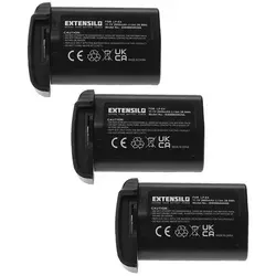 EXTENSILO 3x Akku kompatibel mit Canon EOS 1D X, 1Ds Mark III, 1D Mark III, 1D Mark IV, 1D X Mark 2 Kamera (2600 mAh, 11,1 V, Li-Ion)