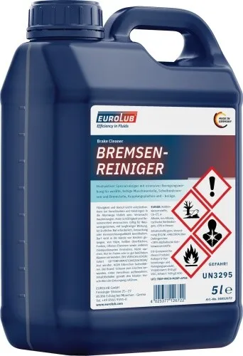EUROLUB Bremsenreiniger, 5 Liter - Bremsenpflege, entfernt effektiv Öl und Fett für optimale Bremsleistung und Sicherheit