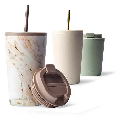 MAMEIDO Thermobecher 470ml - Coffee to go Becher, doppelwandig isoliert und auslaufsicher – ideal für heiße und kalte Getränke, perfekt für unterwegs.
