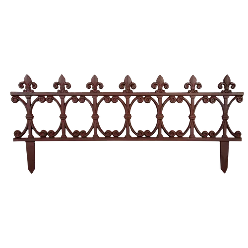 degawo Beet Zaun Begrenzung aus Gusseisen, 82 cm lang - Kanteneinfassungen mit dekorativem Antik-Stil, einfach ohne Werkzeug montierbar und ideal zur stilvollen Begrenzung von Beeten.