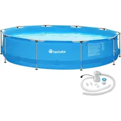 tectake Swimming, Blau, Metall, 360x76x360 cm, Freizeit, Pools und Wasserspaß, Pools