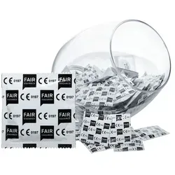 FAIR SQUARED Original Kondome 54 mm – 100 Stück - Kondome für Männer, aus fair gehandeltem Naturkautschuk, ultra dünn für maximales Empfinden und vegan, ideal für ein verantwortungsvolles Liebesleben.